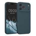 kwmobile Handyhülle kompatibel mit Apple iPhone 17 Pro Max Hülle - gummierte Handy Case aus Silikon in Dunkler Schiefer Dunkler Schiefer  