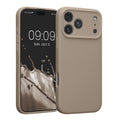kwmobile Handyhülle kompatibel mit Apple iPhone 17 Pro Max Hülle - gummierte Handy Case aus Silikon in Taupe Taupe  