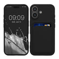 kwmobile Handyhülle kompatibel mit Apple iPhone 17 Hülle - Handy Cover mit Fach für Karten - in Schwarz Schwarz  