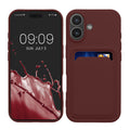 kwmobile Handyhülle kompatibel mit Apple iPhone 17 Hülle - Handy Cover mit Fach für Karten - in Tawny Red Tawny Red  