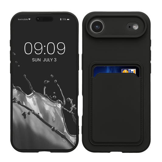 kwmobile Handyhülle kompatibel mit Apple iPhone Air Hülle - Handy Cover mit Fach für Karten - in Schwarz Schwarz  