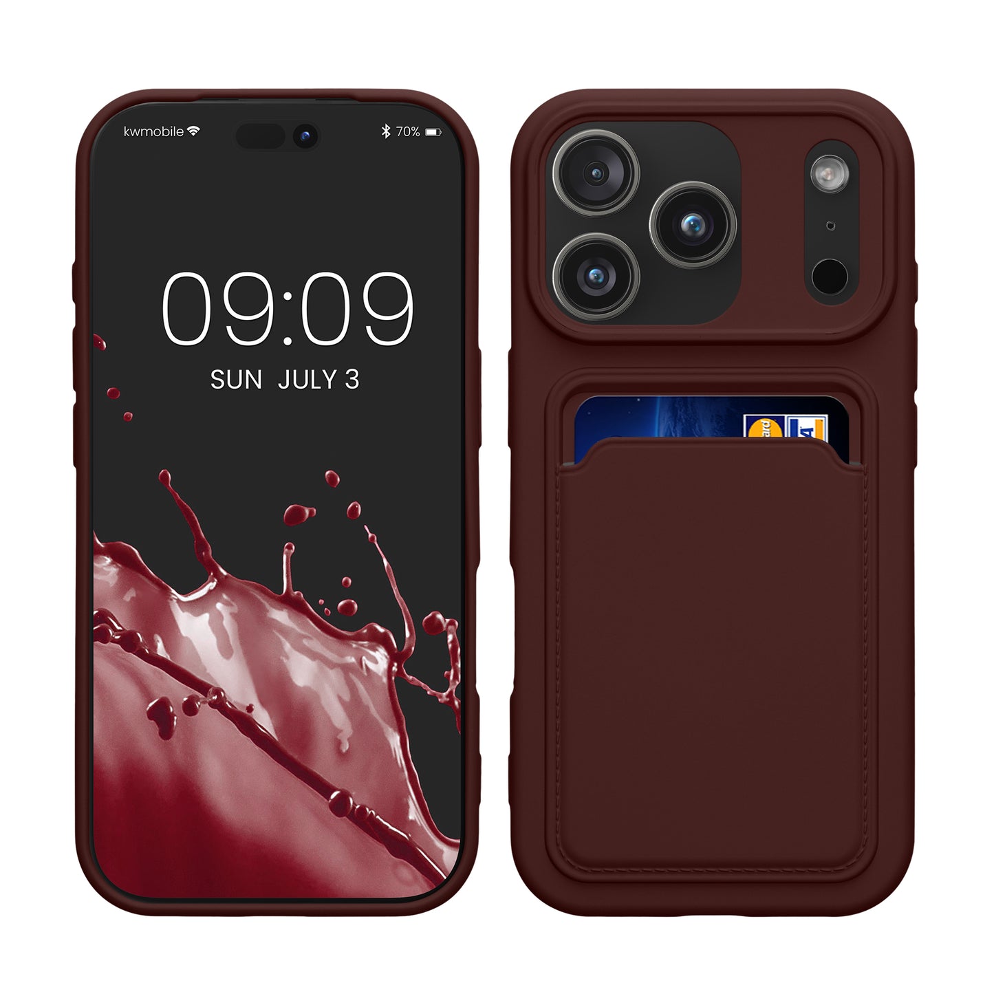 kwmobile Handyhülle kompatibel mit Apple iPhone 17 Pro Hülle - Handy Cover mit Fach für Karten - in Tawny Red Tawny Red  