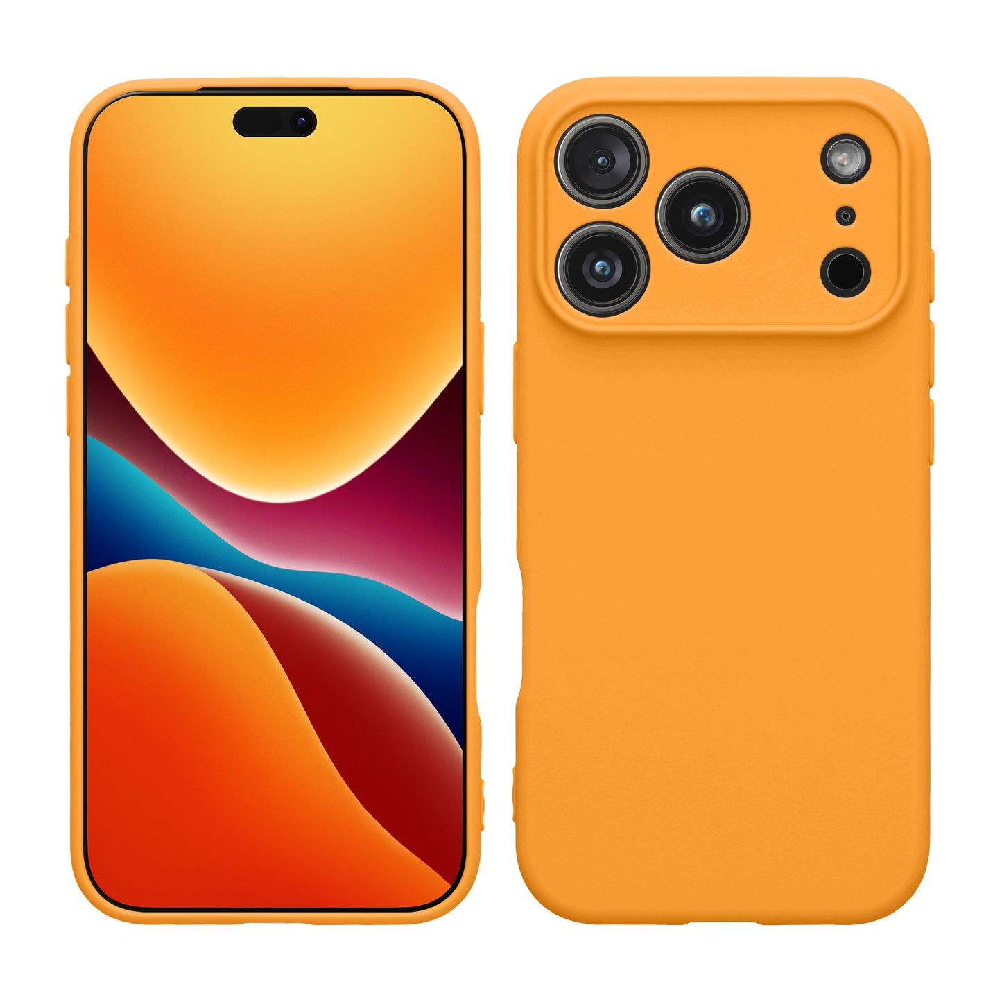 kwmobile Hülle kompatibel mit Apple iPhone 17 Pro Hülle - weiches TPU Silikon Case - Cover geeignet für kabelloses Laden - Fruity Orange Fruity Orange  
