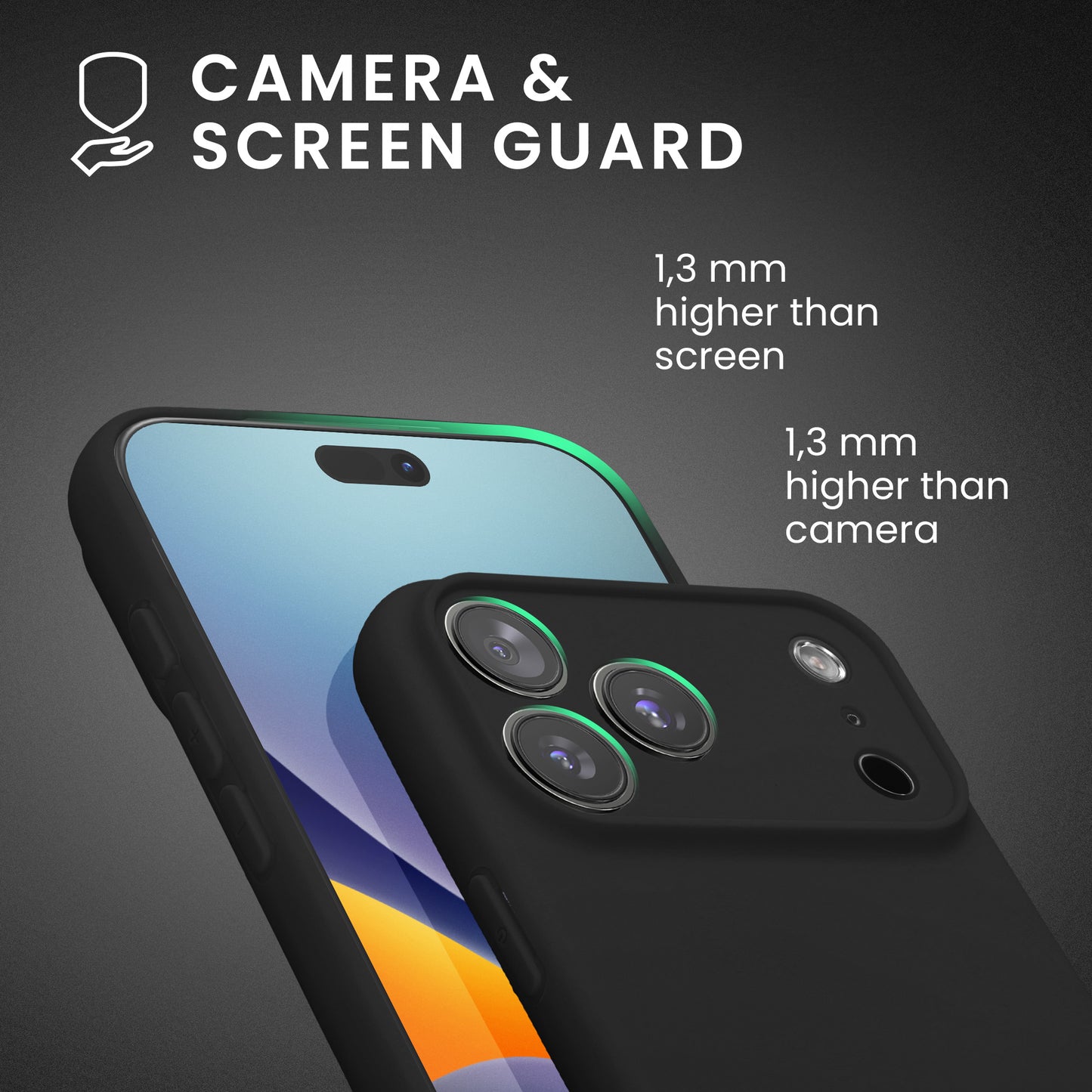 kwmobile Case Compatible with iPhone 17 Pro Max - Soft Slim Silicone Phone Case - Shock Absorbing Flexible Cover