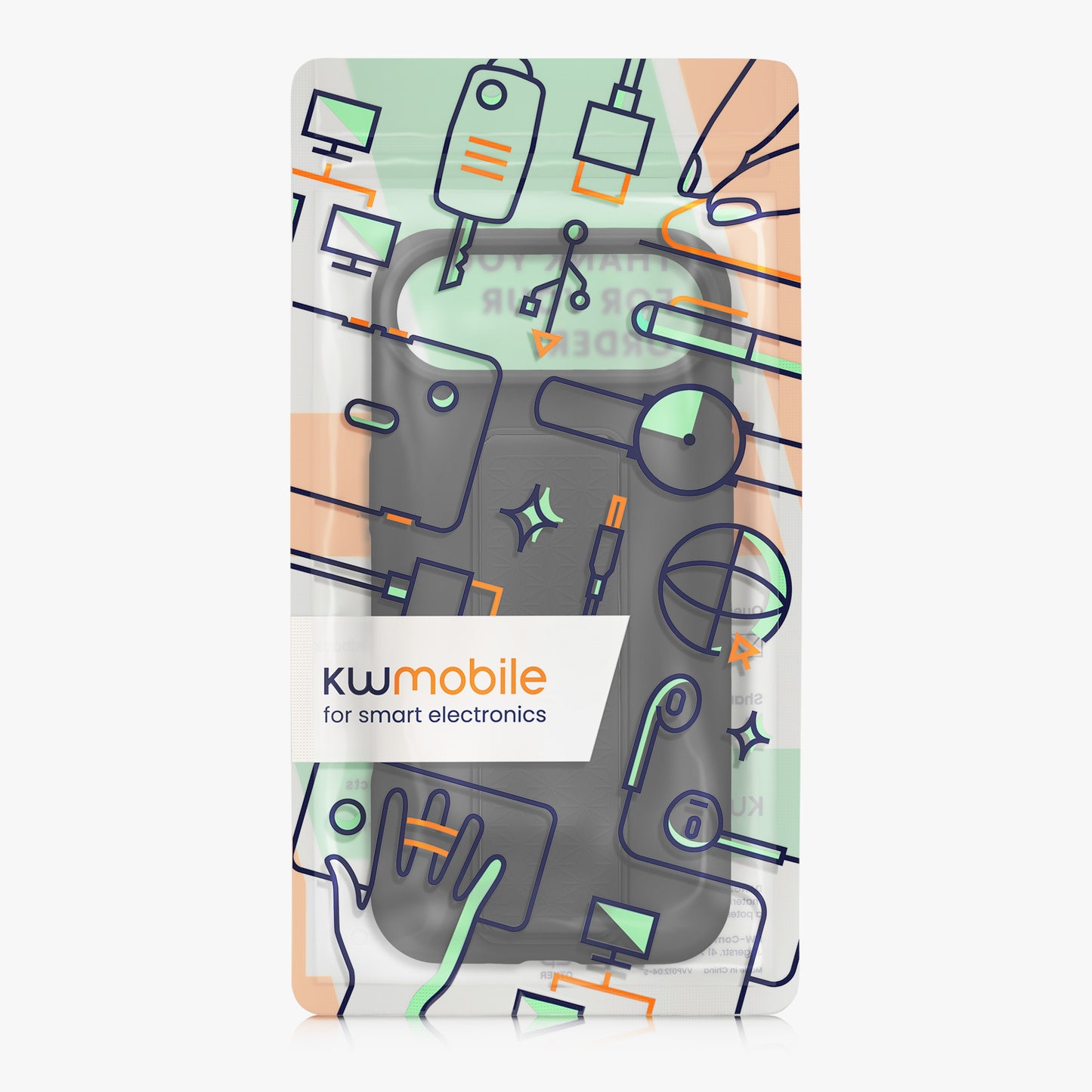 kwmobile Cell Phone Case for Apple iPhone Air Case with Finger Holder and Stand Protective Cover
