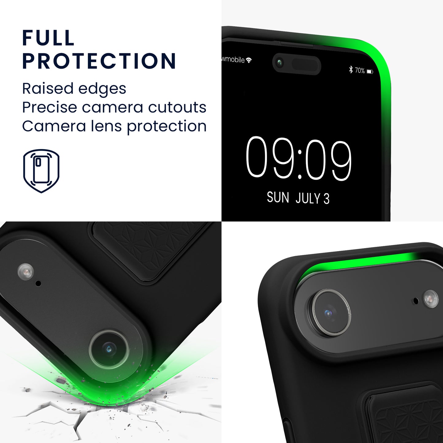 kwmobile Cell Phone Case for Apple iPhone Air Case with Finger Holder and Stand Protective Cover