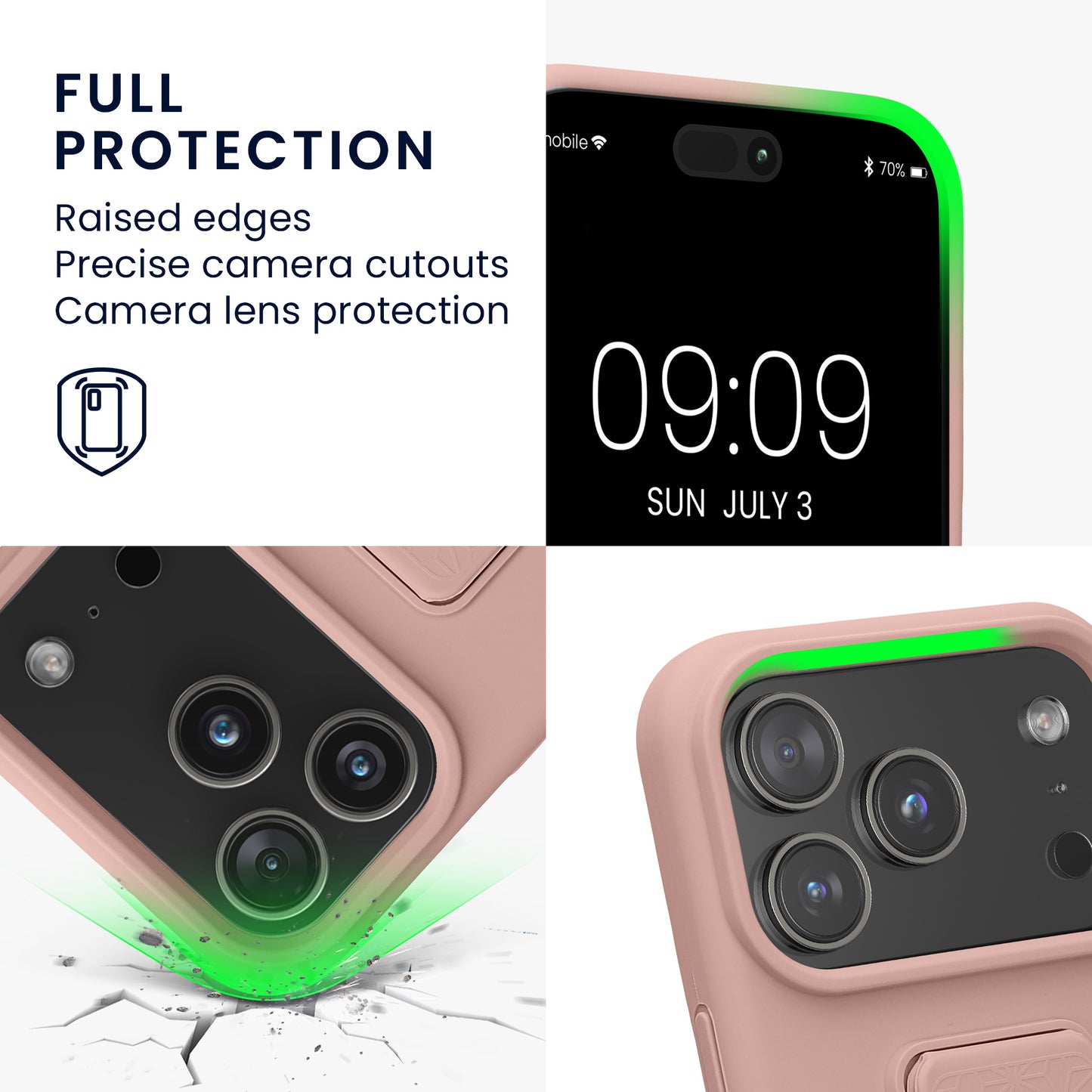 kwmobile Cell Phone Case for Apple iPhone 17 Pro Case with Finger Holder and Stand Protective Cover