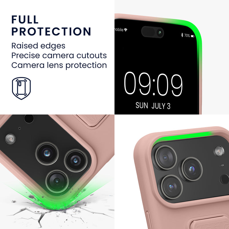 kwmobile Cell Phone Case for Apple iPhone 17 Pro Case with Finger Holder and Stand Protective Cover