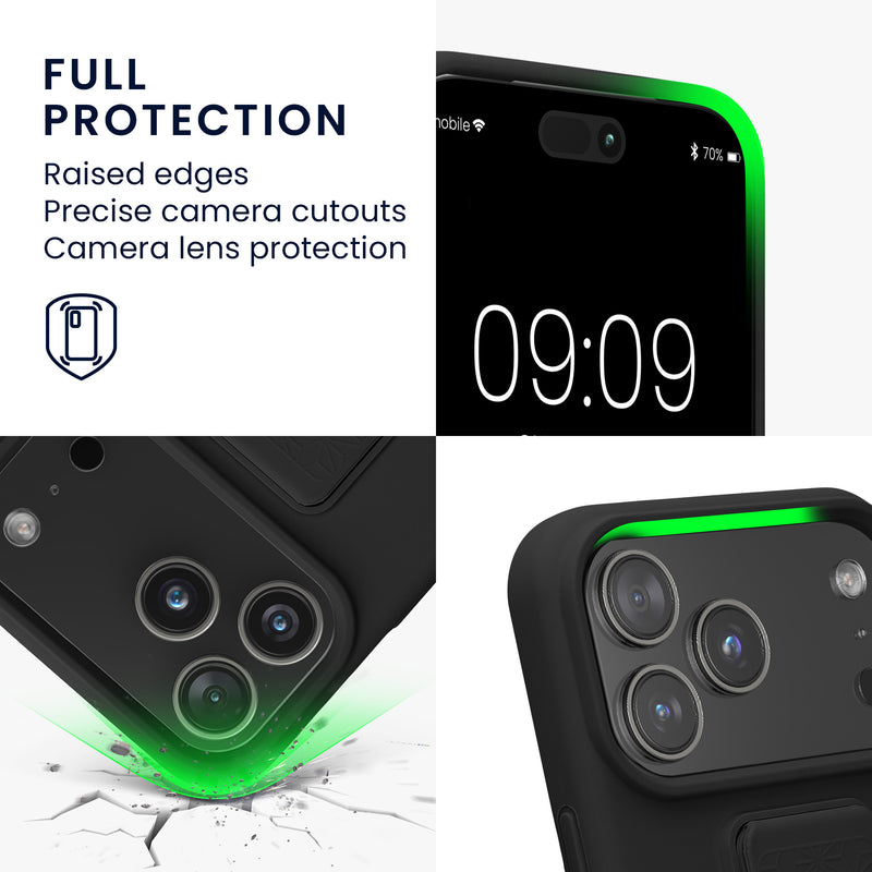 kwmobile Phone Case for Apple iPhone 17 Pro Max Cover with Finger Holder and Stand Protective Case