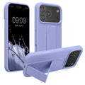 kwmobile Handyhülle kompatibel mit Apple iPhone 17 Pro Max - Hülle mit Fingerhalter und Standfunktion - Silikon Case Handy Cover in Lavendel Lavendel  