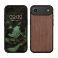 kwmobile Hülle kompatibel mit Apple iPhone Air Hülle - Holz Case - stoßfestes Handy Cover - TPU Handyhülle in Dunkelbraun Dunkelbraun  