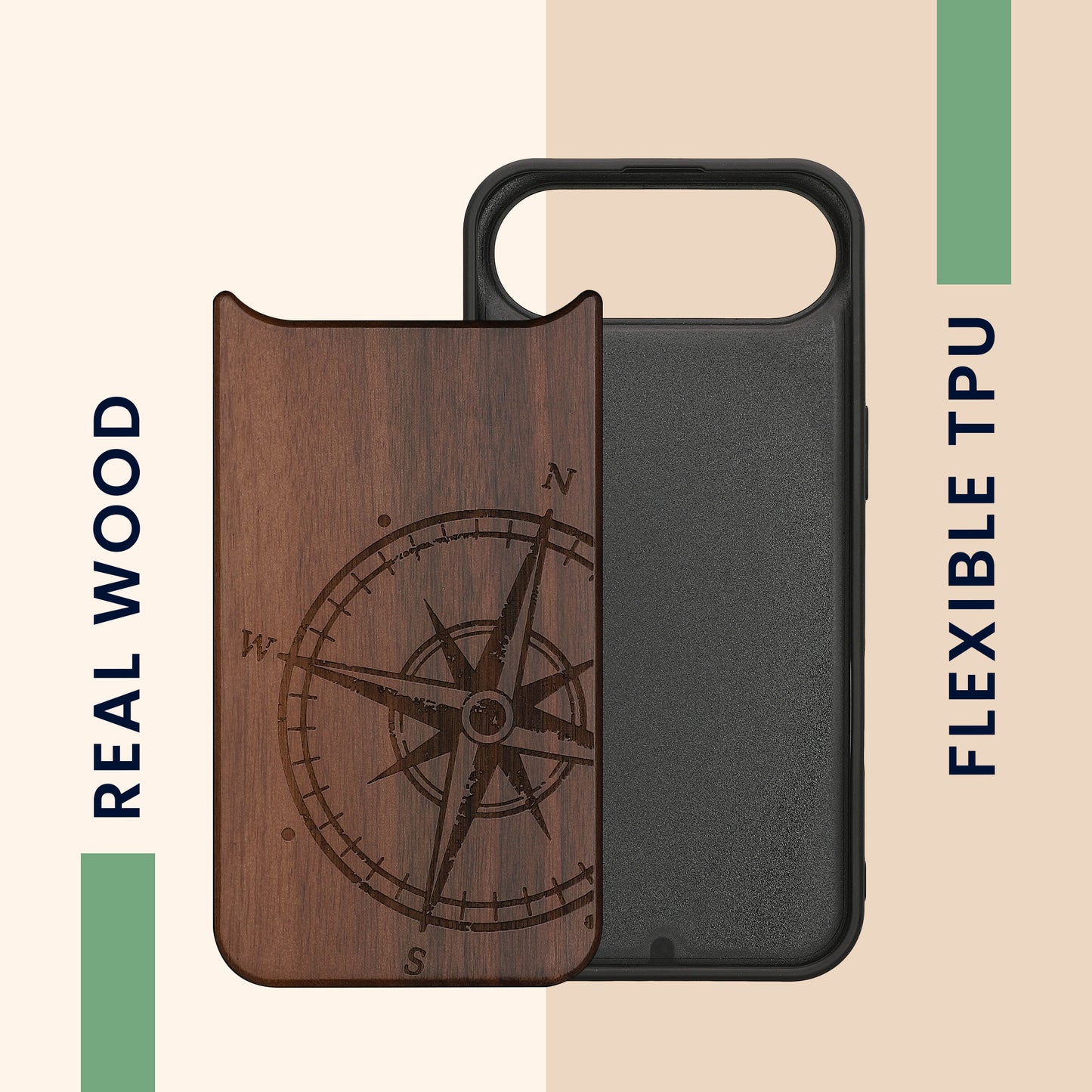 kwmobile Case Compatible with Apple iPhone Air Case - Phone Cover - TPU Phone Case Compass Vintage
