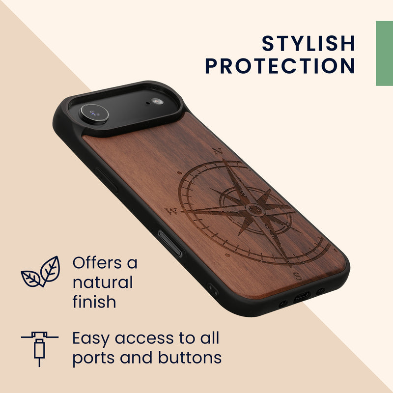 kwmobile Case Compatible with Apple iPhone Air Case - Phone Cover - TPU Phone Case Compass Vintage