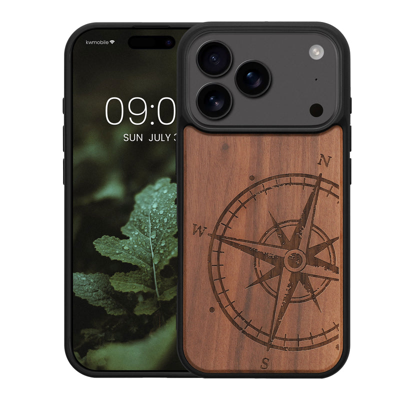 kwmobile Case Compatible with Apple iPhone 17 Pro Case - Phone Cover - TPU Compass Vintage