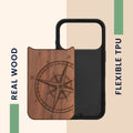 kwmobile Case Compatible with Apple iPhone 17 Pro Case - Phone Cover - TPU Compass Vintage