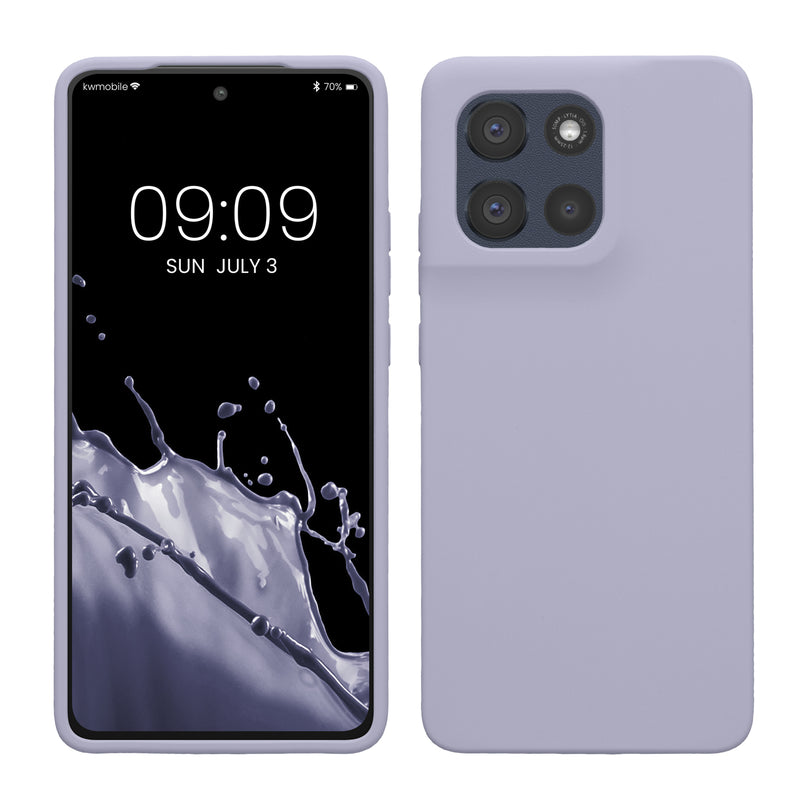 kwmobile Hülle kompatibel mit Motorola Moto G86 5G Hülle - Silikon Handy Case - Handyhülle weiche Oberfläche - kabelloses Laden - Pastell Lavendel Pastell Lavendel  