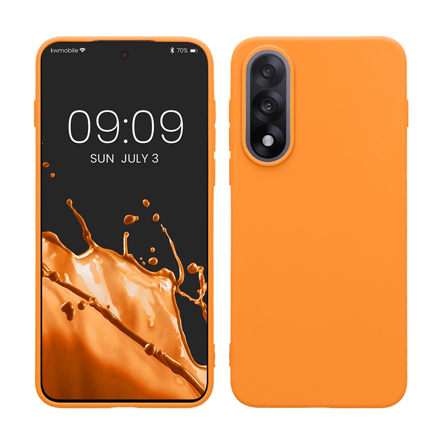 kwmobile Hülle kompatibel mit OnePlus Nord 5 Hülle - weiches TPU Silikon Case - Cover geeignet für kabelloses Laden - Fruity Orange Fruity Orange  