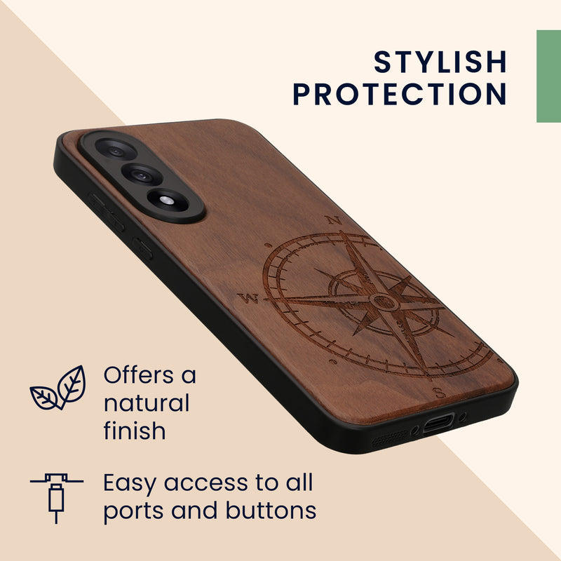 kwmobile Case Compatible with OnePlus Nord 5 Case - Phone Cover - TPU Phone Case Compass Vintage