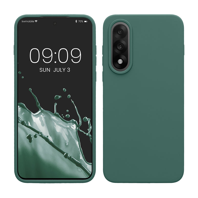 kwmobile Hülle kompatibel mit OnePlus Nord 5 Hülle - Silikon Handy Case - Handyhülle weiche Oberfläche - kabelloses Laden - Tannengrün Tannengrün  
