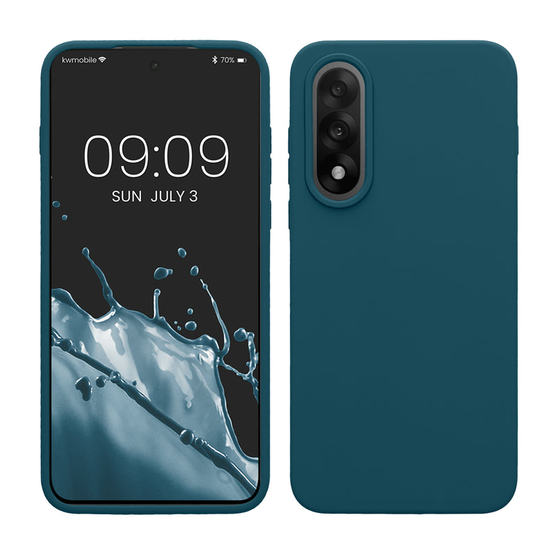 kwmobile Hülle kompatibel mit OnePlus Nord 5 Hülle - Silikon Handy Case - Handyhülle weiche Oberfläche - kabelloses Laden - Petrol matt Petrol matt  