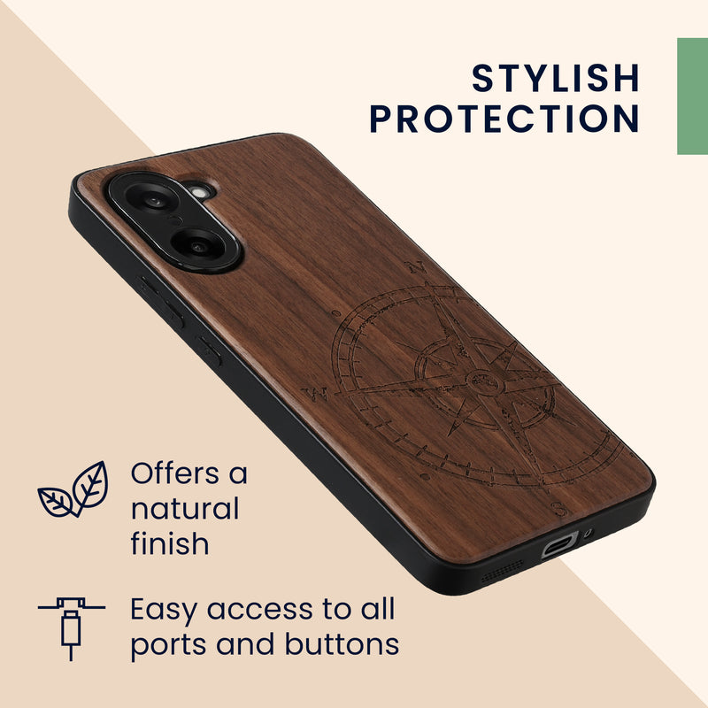 kwmobile Case Compatible with OnePlus Nord CE5 Case Phone Cover TPU Compass Vintage