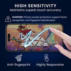 kwmobile Sichtschutz Schutzfolie für Apple iPhone 16 Folie Displayschutz Privacy Screen Protector Sichtschutzfolie