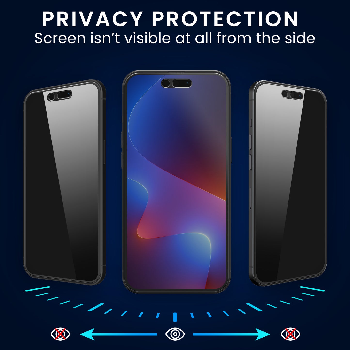 kwmobile Privacy Screen Protector for Apple iPhone 15 Pro Film Display Protection Privacy Screen Protector Phone Film Display Film Anti-Spy Film