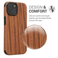kwmobile Case Compatible with Apple iPhone 15 Back Cover Wood Grain