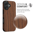 kwmobile Case compatible with Apple iPhone 17 Back Cover Wood Grain