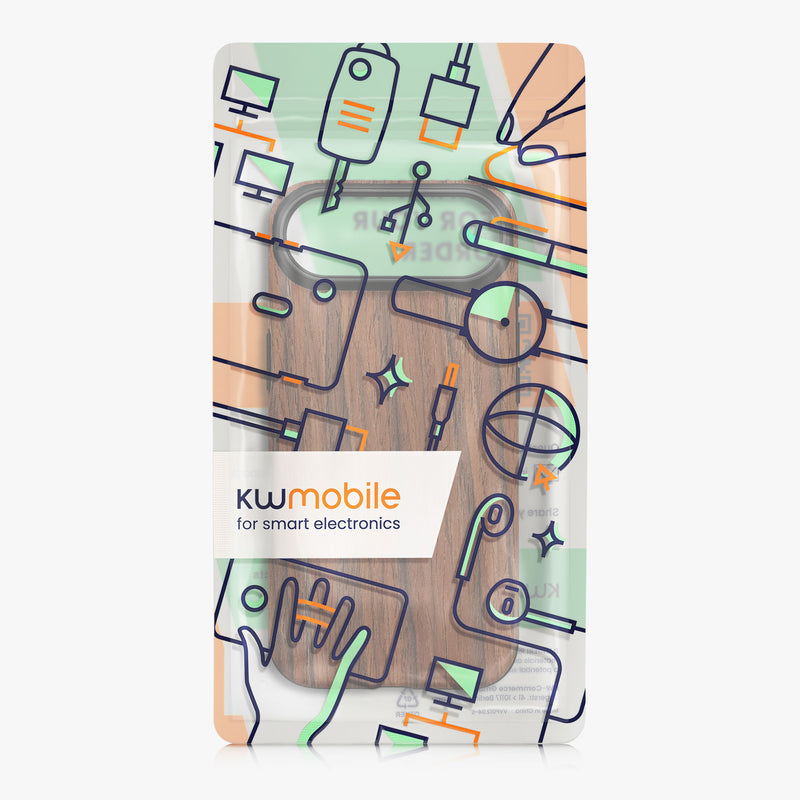kwmobile Case Compatible with Apple iPhone Air Back Cover Wood Grain
