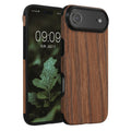 kwmobile Hülle kompatibel mit Apple iPhone Air - Holz TPU Case Handy Schutzhülle - Backcover Cover Holz Maserung Braun Braun  [dsg01]