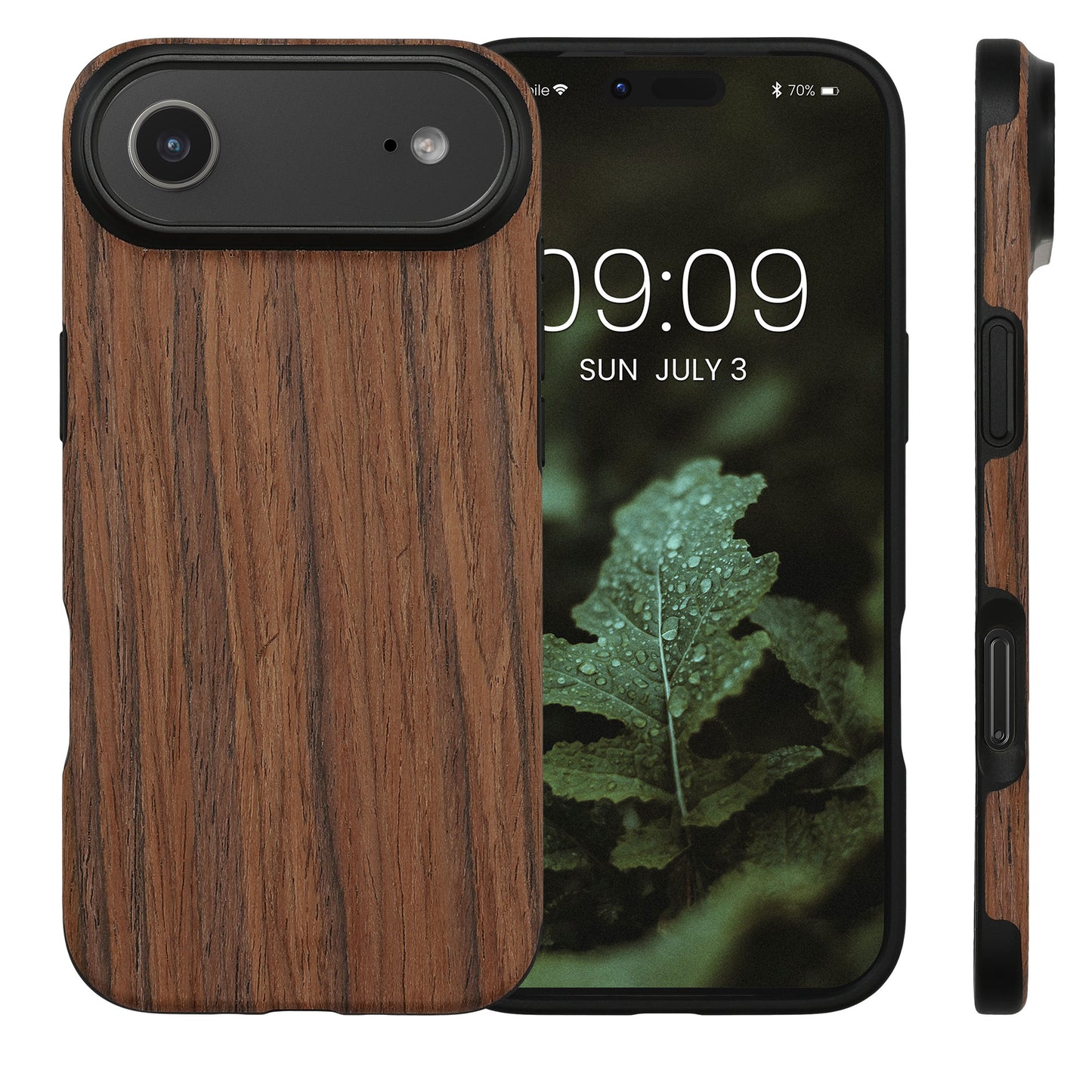 kwmobile Case Compatible with Apple iPhone Air Back Cover Wood Grain
