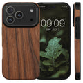 kwmobile Case Compatible with Apple iPhone 17 Pro Back Cover Wood Grain