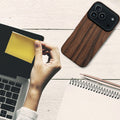 kwmobile Case Compatible with Apple iPhone 17 Pro Back Cover Wood Grain