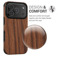 kwmobile Case Compatible with Apple iPhone 17 Pro Back Cover Wood Grain
