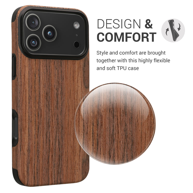 kwmobile Case Compatible with Apple iPhone 17 Pro Max Back Cover Grain