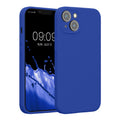 kwmobile Handyhülle kompatibel mit Apple iPhone 14 Hülle - gummierte Handy Case aus Silikon in Baltik Blau Baltik Blau  