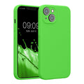 kwmobile Handyhülle kompatibel mit Apple iPhone 14 Hülle - gummierte Handy Case aus Silikon in Limettengrün Limettengrün  