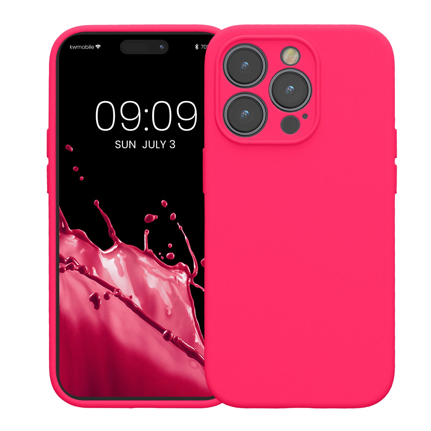 kwmobile Case Compatible with Apple iPhone 14 Pro - Silicone Rubberized Case - Phone Cover - Mobile Phone Case