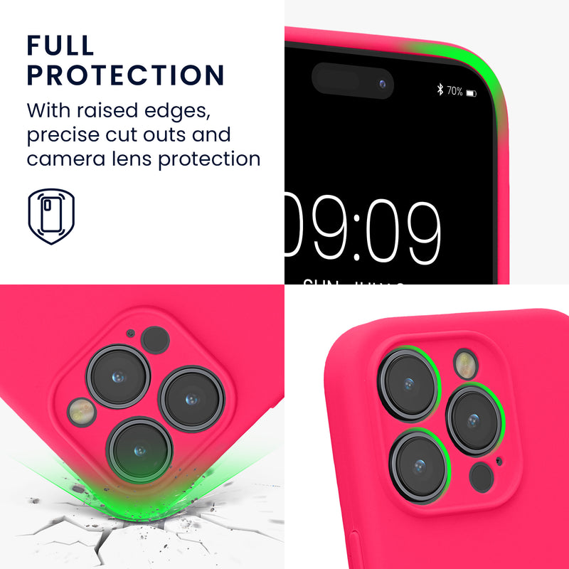 kwmobile Case Compatible with Apple iPhone 14 Pro - Silicone Rubberized Case - Phone Cover - Mobile Phone Case