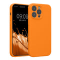 kwmobile Handyhülle kompatibel mit Apple iPhone 14 Pro Max Hülle - gummierte Handy Case aus Silikon in Fruity Orange Fruity Orange  