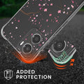 kwmobile Necklace Case compatible with Motorola Moto G06 Case Silicone Cover with Lanyard Cherry Blossom Leaves