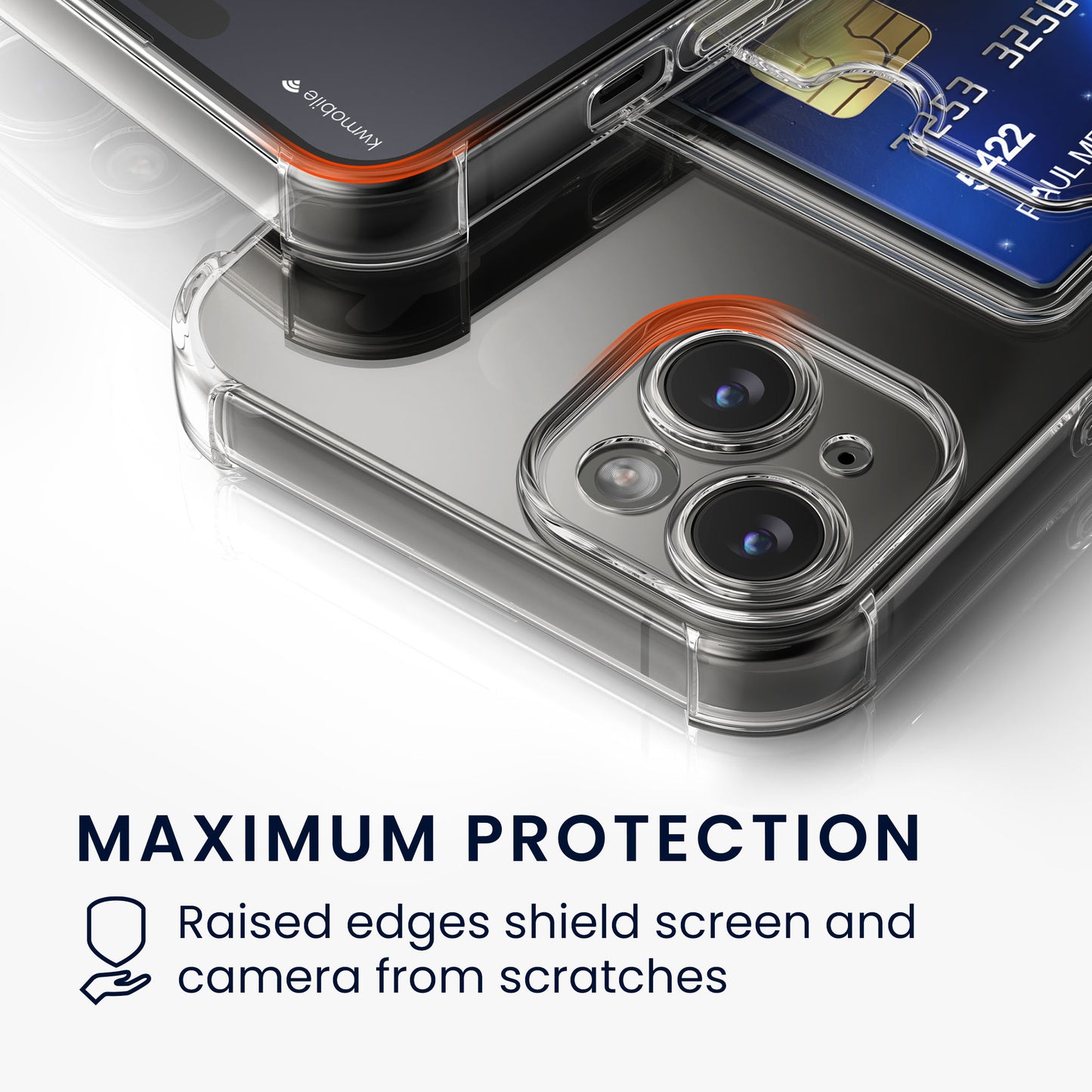 kwmobile Case with Card Slot compatible with Apple iPhone 15 - Soft Case - Protective Cover