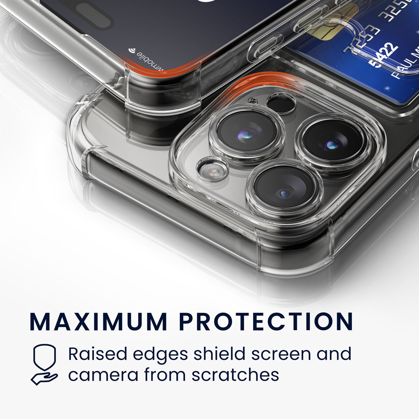 kwmobile Case with Card Slot Compatible with Apple iPhone 15 Pro Soft Case Protective Cover
