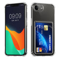 kwmobile Card Holder Case Compatible with Apple iPhone 17e / iPhone 16e - Soft Case - Protective Cover Transparent