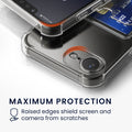 kwmobile Card Holder Case Compatible with Apple iPhone 17e / iPhone 16e - Soft Case - Protective Cover Transparent