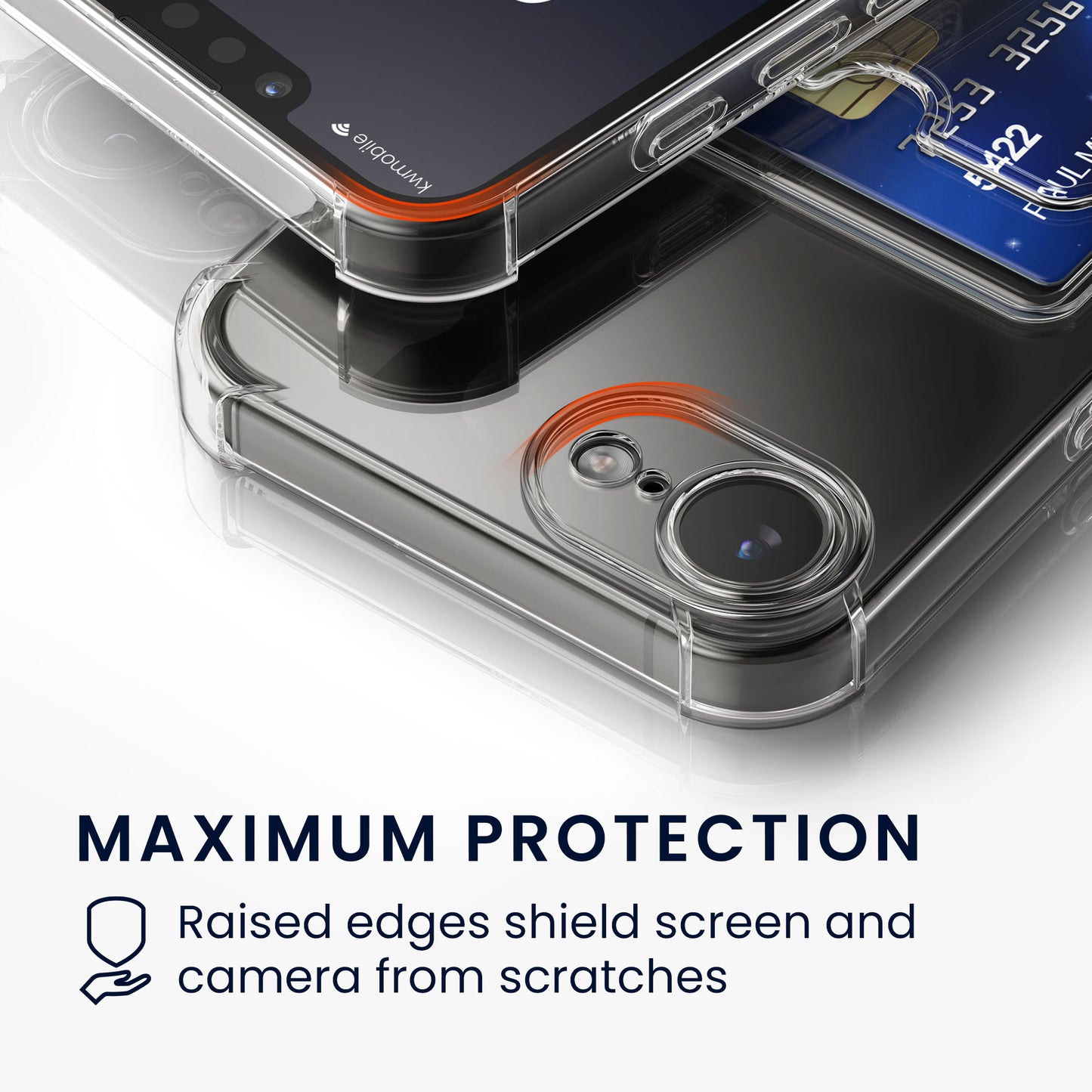 kwmobile Card Holder Case Compatible with Apple iPhone 17e / iPhone 16e - Soft Case - Protective Cover Transparent