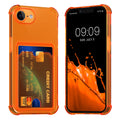 kwmobile Hülle mit Kartenfach kompatibel mit Apple iPhone 17e / iPhone 16e - Handyhülle iPhone 17e / iPhone 16e mit Kartenfach - Soft Case - Schutzhülle in Fruity Orange Transparent Fruity Orange  