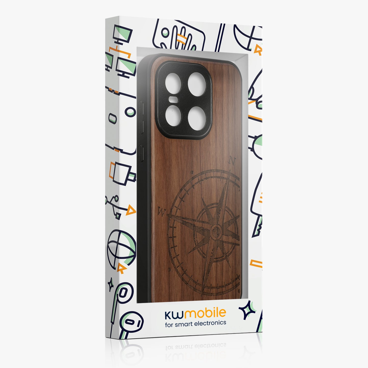 kwmobile Case Compatible with OnePlus 15 Phone Cover TPU Phone Case Compass Vintage