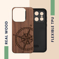 kwmobile Case Compatible with OnePlus 15 Phone Cover TPU Phone Case Compass Vintage